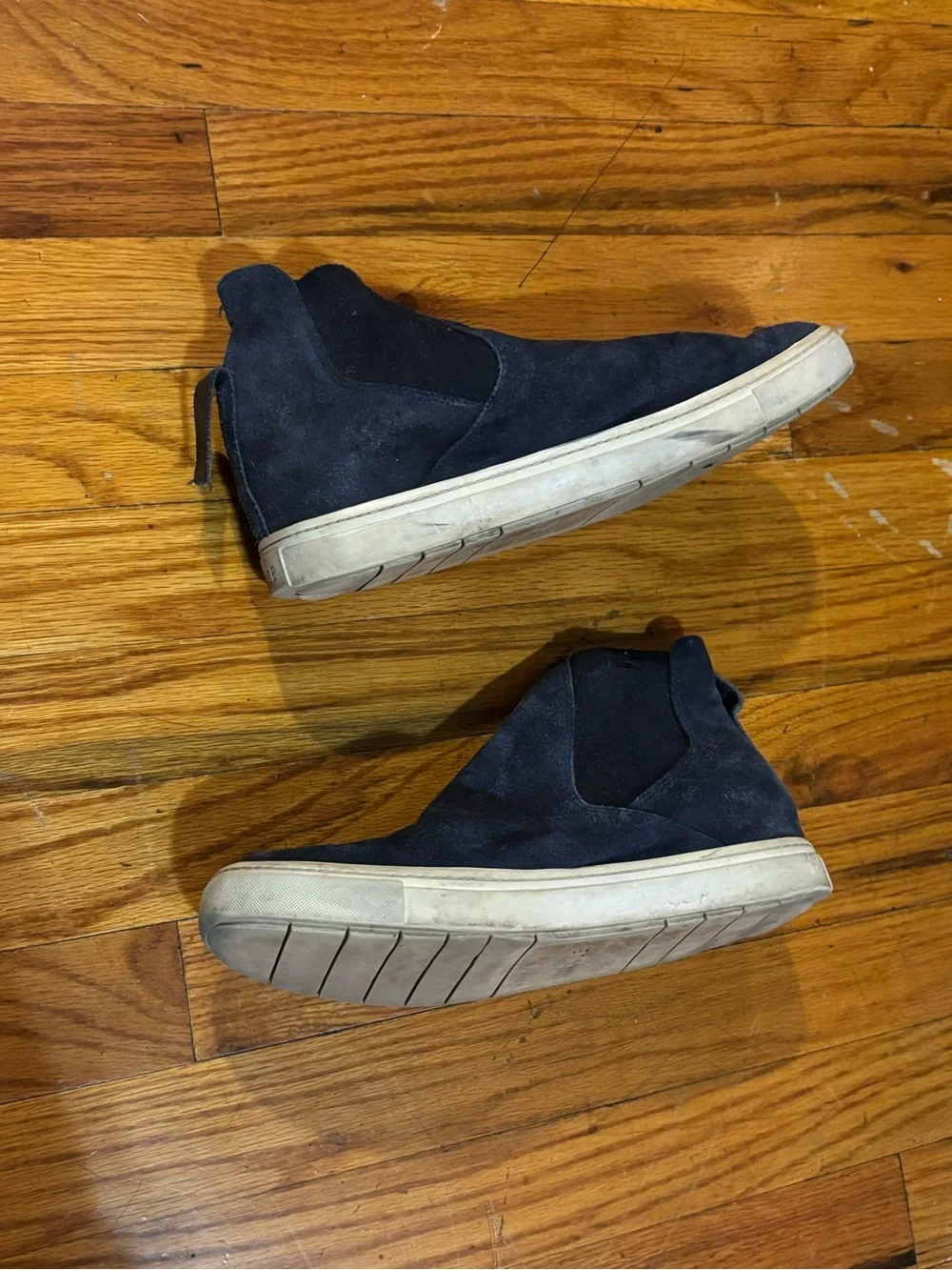 Vince Navy Suede High-Top Slip-On Sneakers Celine Prada Gucci 9 platform shoes
